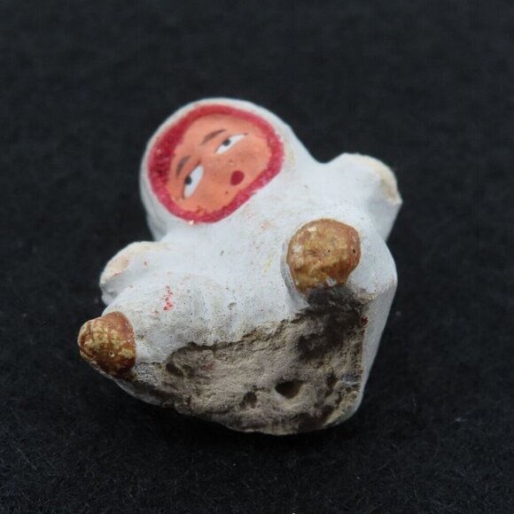 Antique Miniature Snow Baby Child Figurine Primitive Porcelain Bisque Christmas - Picture 6 of 11